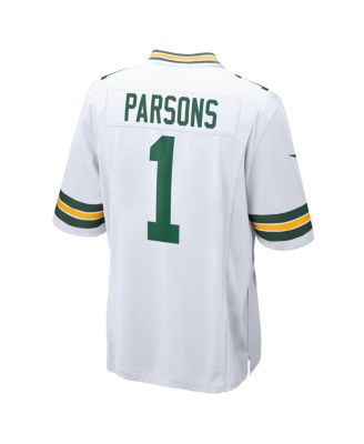 Men's Micah Parsons White Green Bay Packers Game Player Jersey