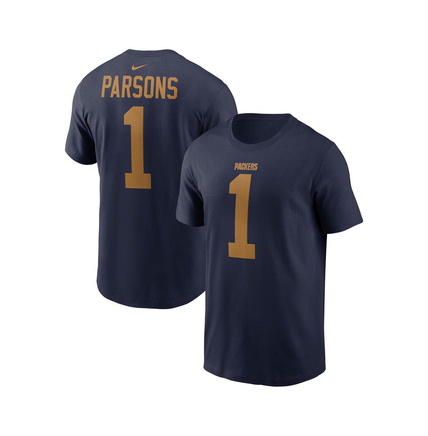 Мужская футболка Nike Micah Parsons Navy Green Bay Packers The 1923 Classic Name & Number — фото 1