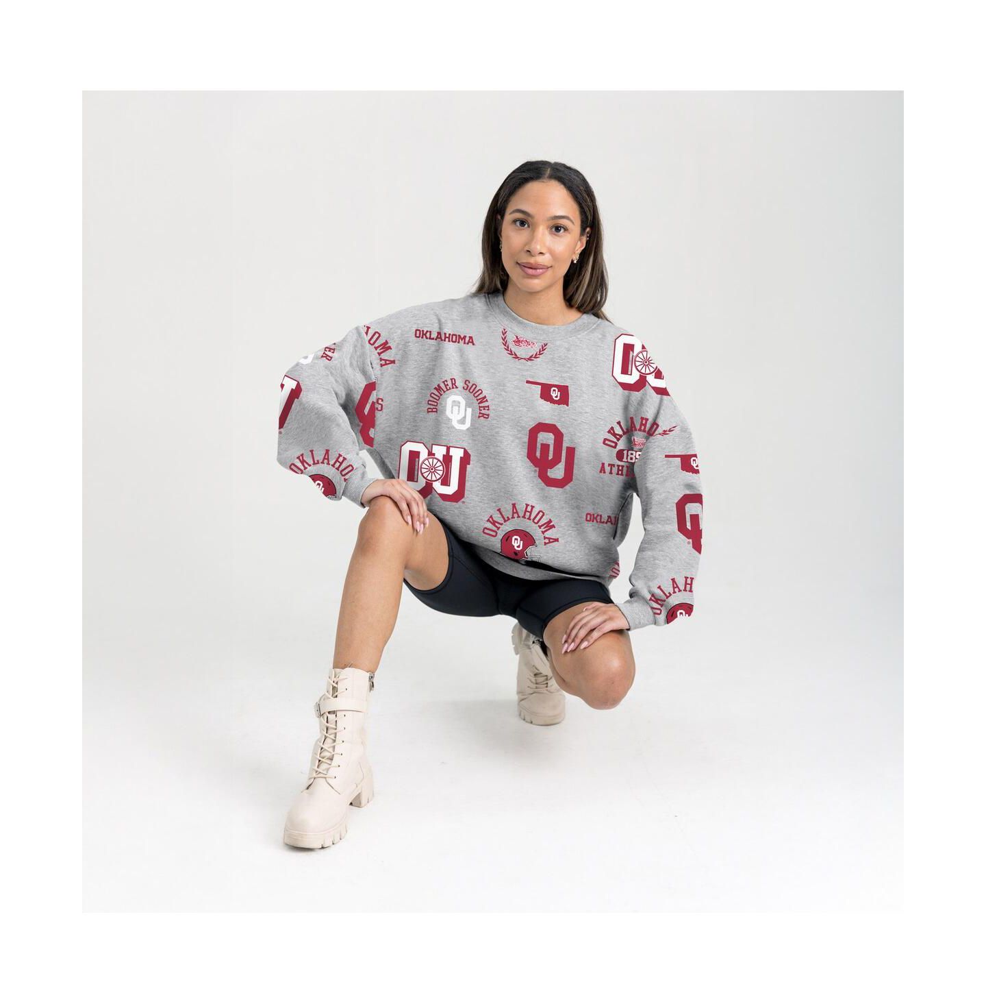 Женская толстовка Gameday Couture Gray Oklahoma Sooners Always on Repeat Fleece — фото 4