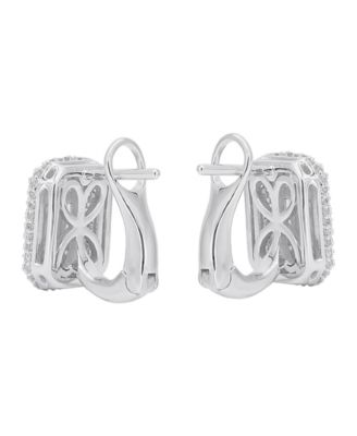 Diamond Round & Baguette Earrings (1 ct. t.w.) in 14k White Gold