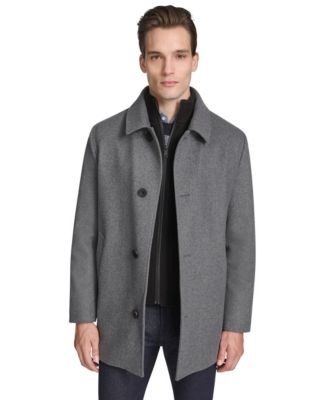 Kenneth Cole - Men's Stand-Collar Zip-Bib Button Car Coat