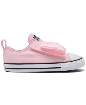 Toddler Girls' Chuck Taylor All Star Bow 2V Fastening Strap Low Top Casual Sneakers from Finish Line