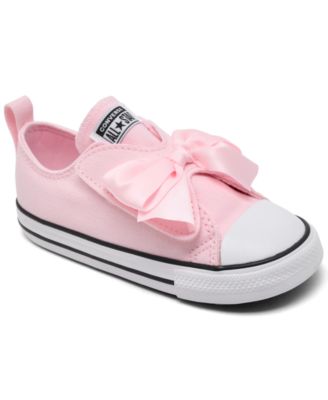 Converse - Toddler Girls’ Chuck Taylor All Star Bow 2V Fastening Strap Low Top Casual Sneakers from Finish Line