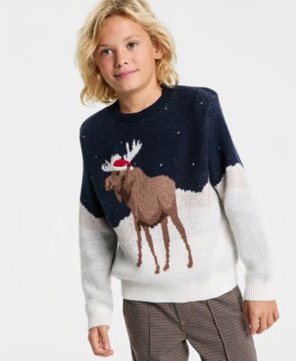 Boys Moose Crew Sweater