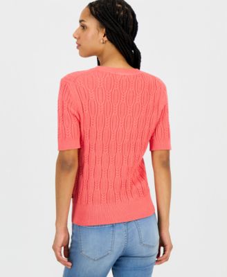 Nautica Women's Cotton Cable-Knit Sweater
