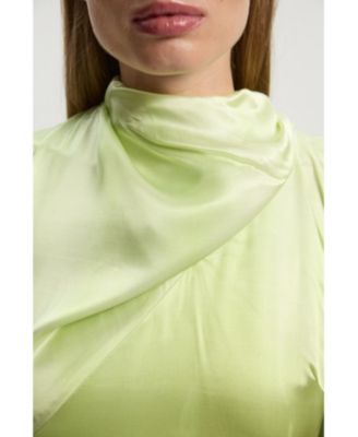 Women's Ombre Satin Cape Midi Dress