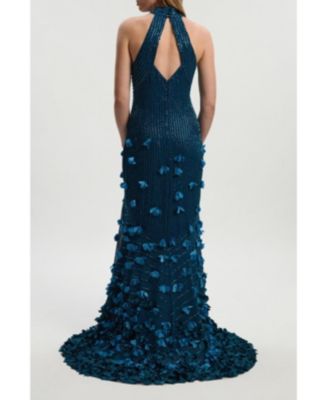 Women's Woven Maxi Rosette Dress