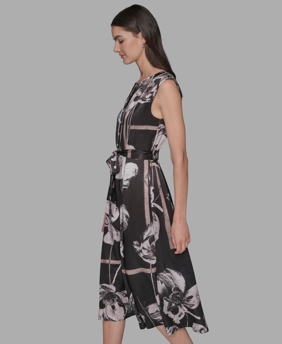 Karl Lagerfeld Women's Printed Midi Dress In Black