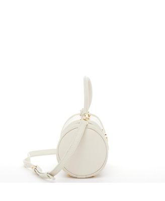 Women s Top Handle Leather Crossbody Bag Convertible Cylinder Shoulder Bag & Evening Purse with Gold Hardware and Detachable strap