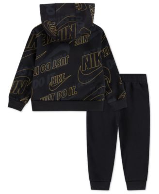 Boys' Toddler 2T-4T Sportswear Glow With Me Lightweight Fleece Hoodie and Pants, 2-Piece Set