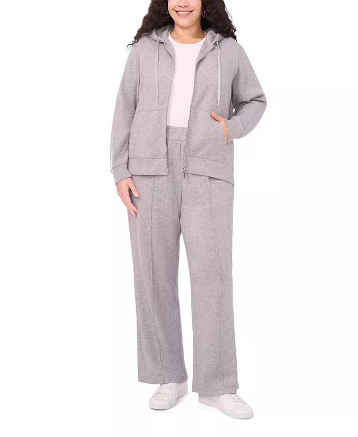 Plus Size Center-Front Pleated Sweatpants
