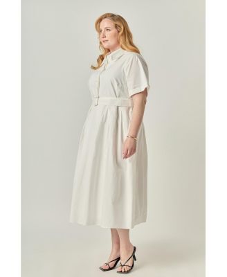 Plus Size Belted Midi Dress