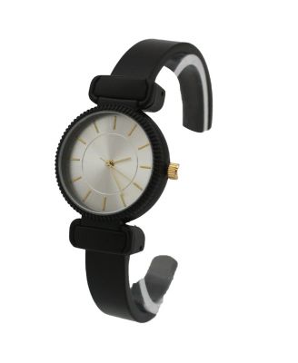 Black Simple Metallic Bangle Watch