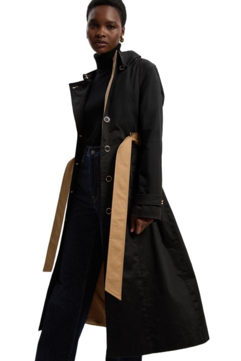 Женские куртки Karen Millen Women's Color Block Belted Tailored Trench Coat