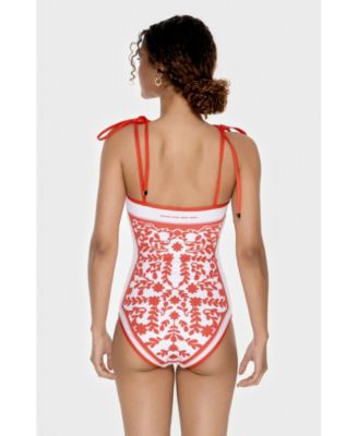 Women's Crossing Red Reversible One-Piece Swimsuit