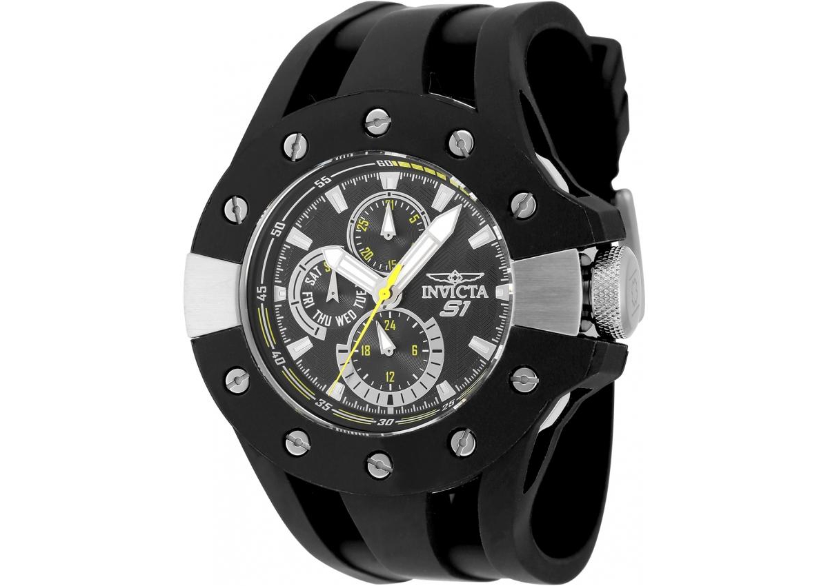 Invicta Men's 48119 S1 Rally Quartz 0 Black, Yellow Dial Watch