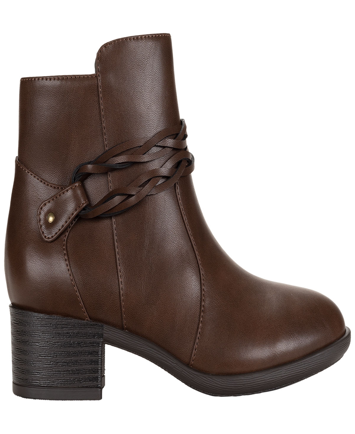 Style & Co Women's Rubyyy Almond Toe Belt Booties, Macy's Exclusive In Multi