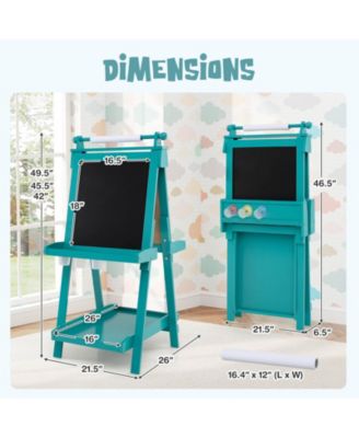 Foldable Easel for Kids 3-in-1 Double-sided Art Easel with Chalkboard