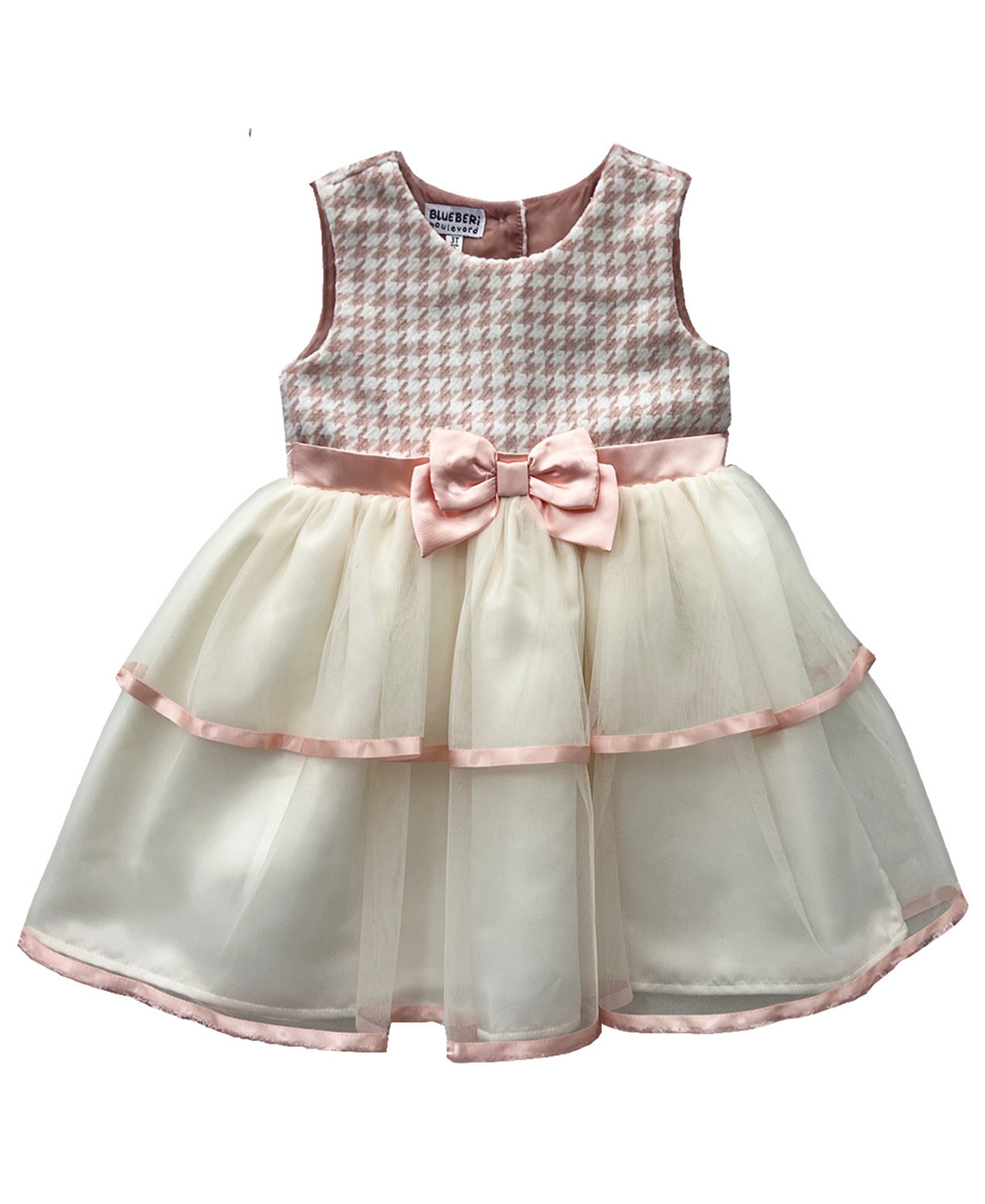 Blueberi Boulevard Baby Girls 2-Piece Houndstooth Coat and Dress Set