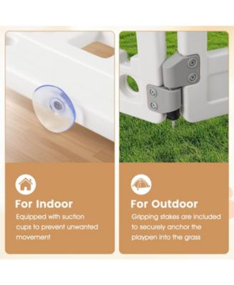 Panel Plastic Dog Playpen with Lockable Gate for Small & Medium Sized Dogs