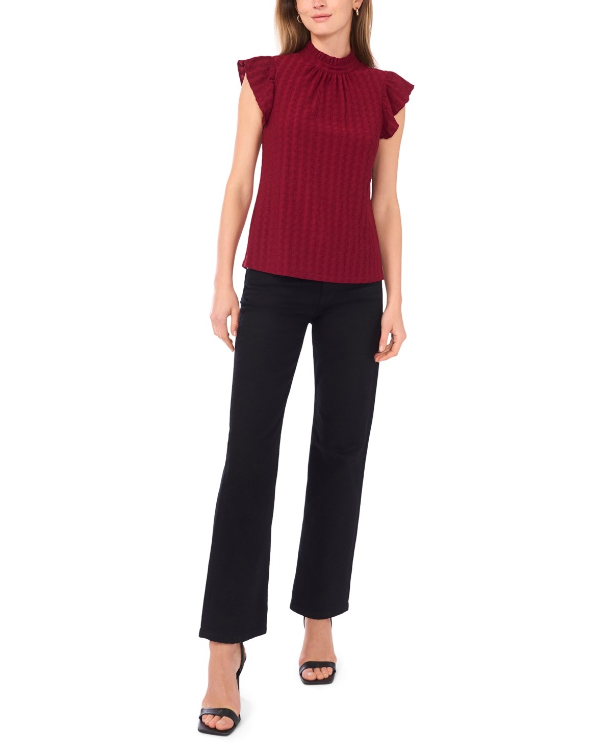 Sam & Jess Women's Ruffle Short Sleeve Top In Multi