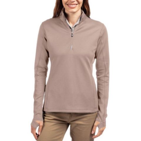 Женские свитеры Cutter & Buck Women's Cutter and Buck Traverse Stretch Eco Quarter Zip Pullover