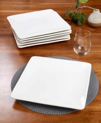 Contemporary Square Dinner Plates, Set of 6