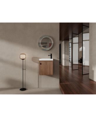 18.5" Wall-Mount Vanity, Resin Sink, Soft Close, Walnut