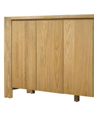  Retro Wood Buffet Cabinet - 4 Door, Adjustable Shelves (Natural)