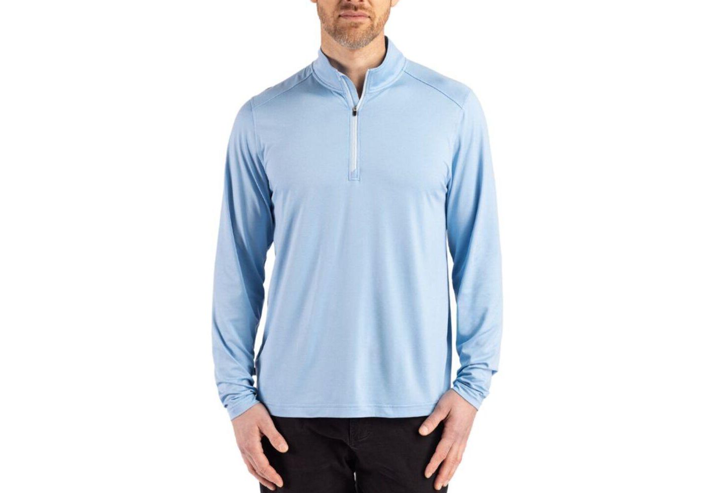 Мужская толстовка на молнии Cutter & Buck Coastline Epic Comfort Recycled Quarter Zip, цвет: Atlas — фото 1