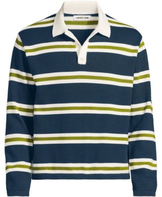 Men's Long Sleeve Cotton Rugby Sweater Polo
