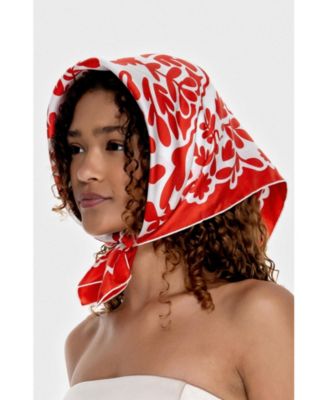 Double Sided Silk Scarf Red Blessing