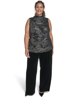 Plus Size Novelty Printed Ruched Top