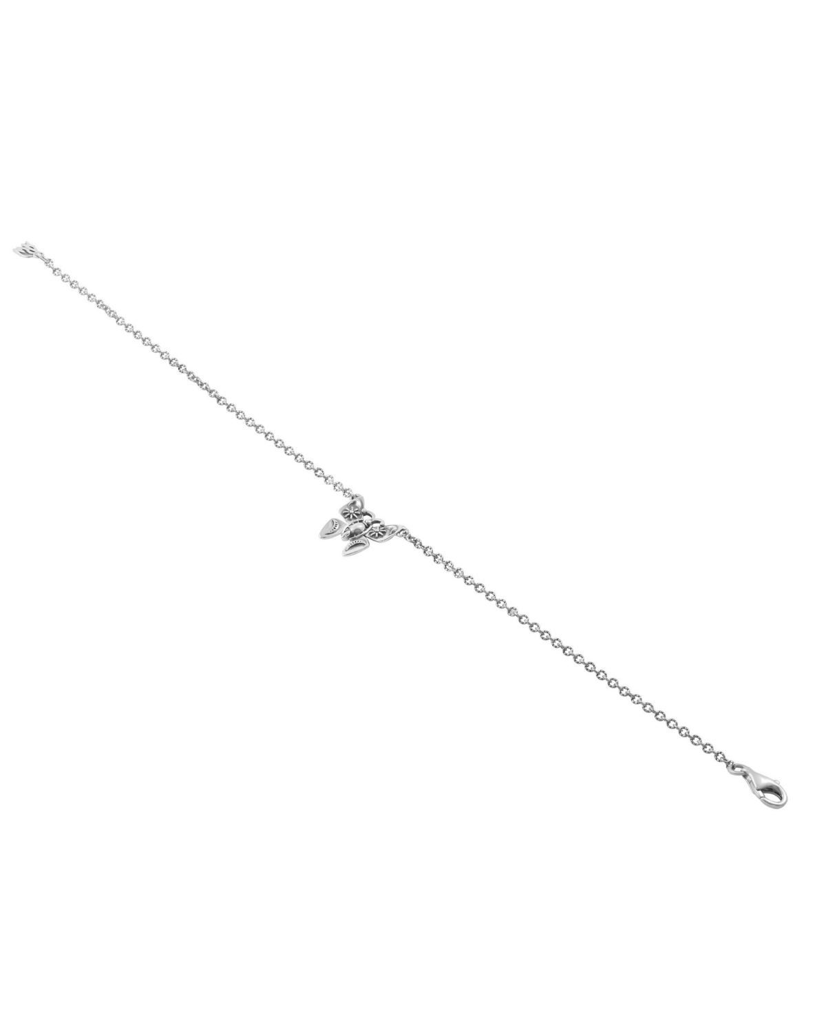 American West Jewelry Sterling Silver Butterfly Anklet