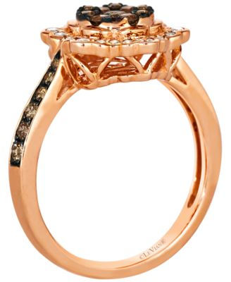 Chocolate Diamond (0.58 ct. t.w.) and Nude Diamond (0.23 ct. t.w.) Ring in 14k Strawberry Gold