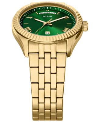 Men's Campbell Three-Hand Day-Date Gold-Tone Stainless Steel Watch, 42mm