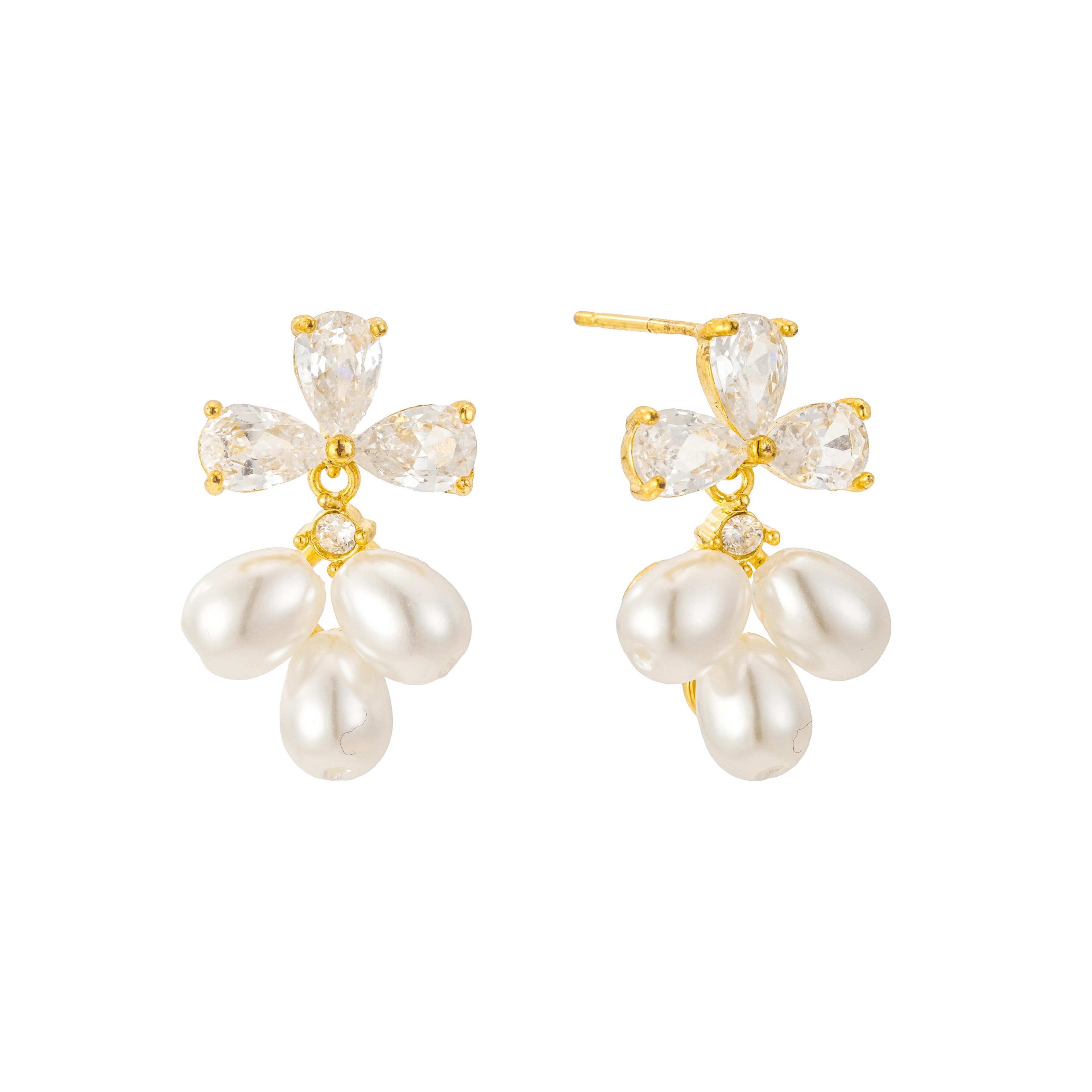 Untamed Petals Windsor Pearl Drop Earrings