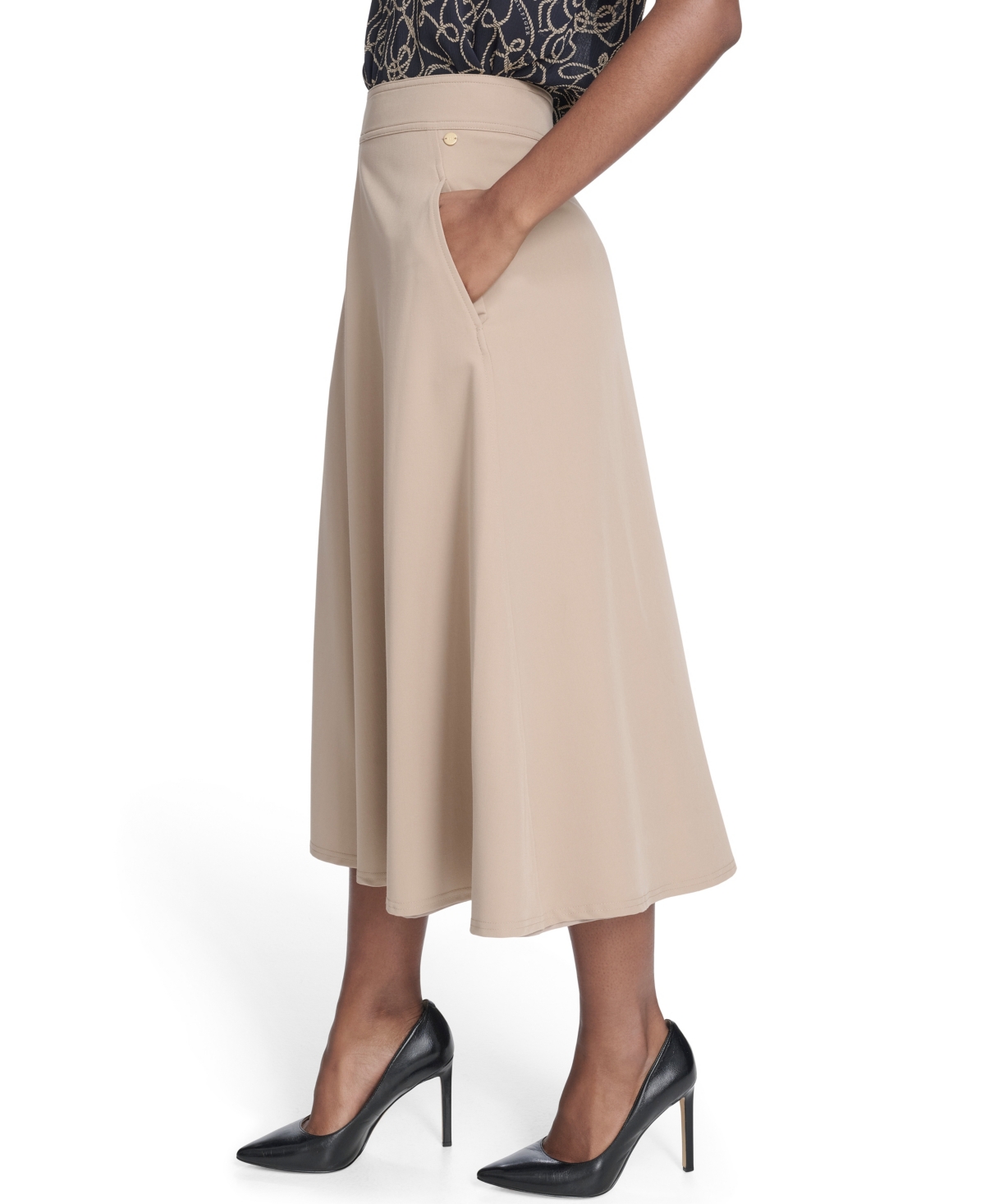 Tommy Hilfiger Women's A-line Circle Skirt In Brown