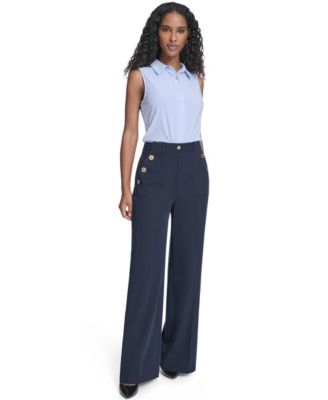 Women's High Rise Solid Sailor Pants