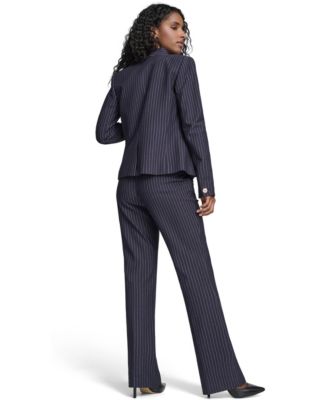 Tommy Hilfiger Womens Open Front Jacket Sutton Pants Constrast Trim Button Up Blouse