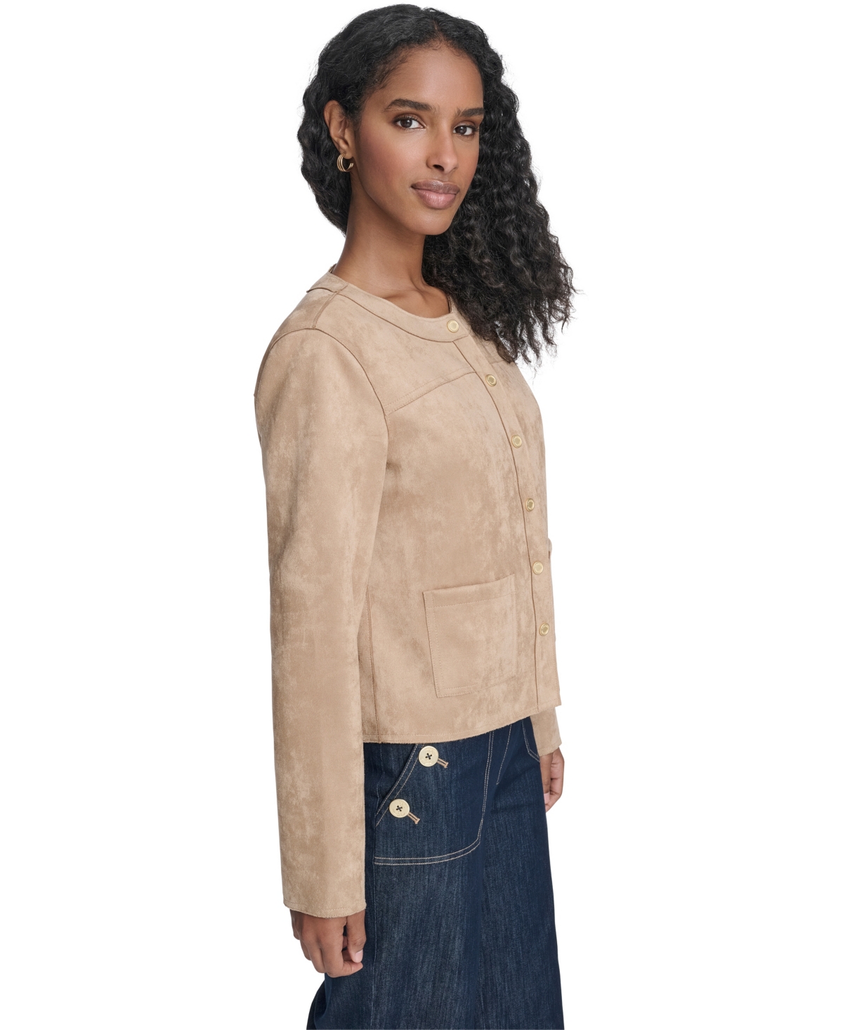 Tommy Hilfiger Women's Long Sleeve Snap Front Jacket In Brown