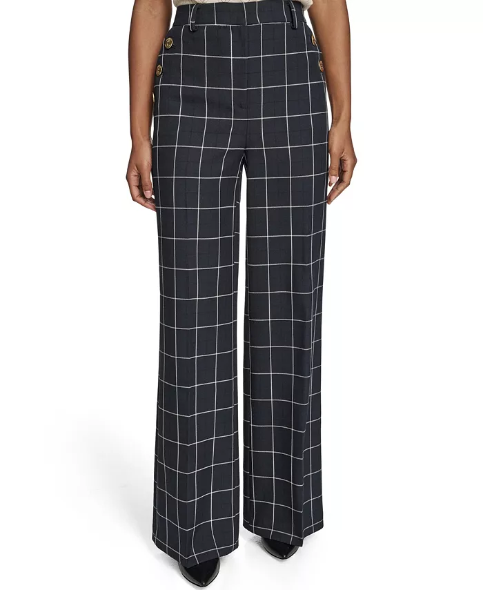 Women's High Rise Windowpane Sailor Pants