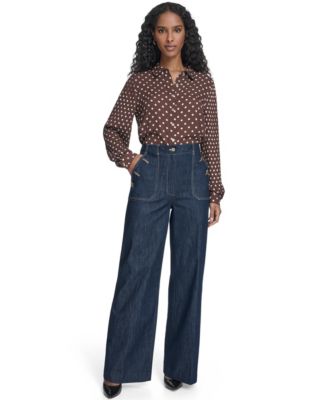 Women's High Rise Denim Sailor Pants