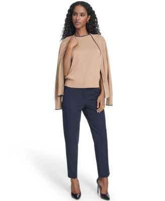 Women's Tipped V-Neck Cardigan Set