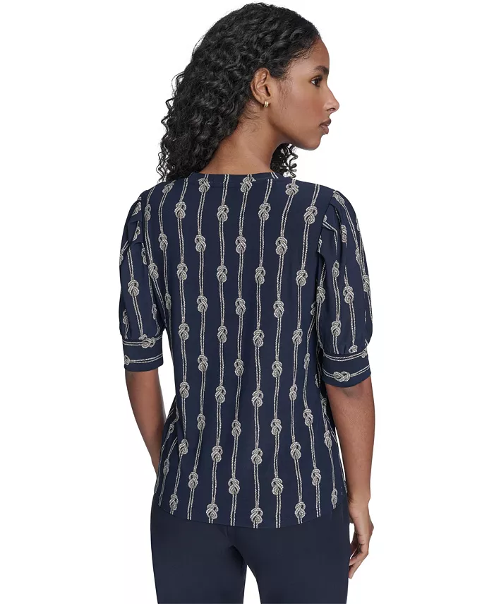 Women's Rope Knot Short Sleeve Crewneck Top - thumbnail 3