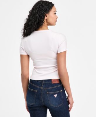 Women's Studded Script Logo Crew Neck T-Shirt