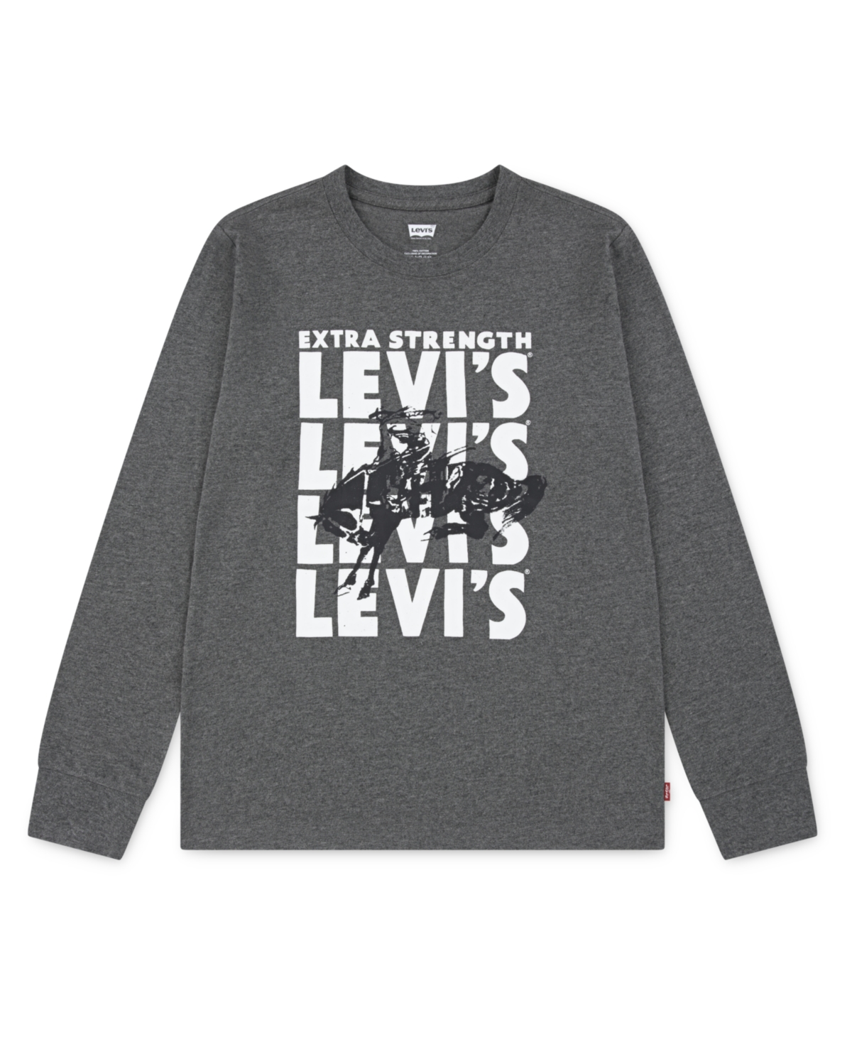 Levi's Boys 8-20 Graphic Printed Long-sleeve T-shirt In Gray