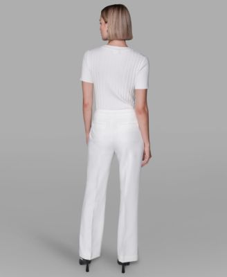 Women's Invisible Zipper Wide-Leg Ankle Pants