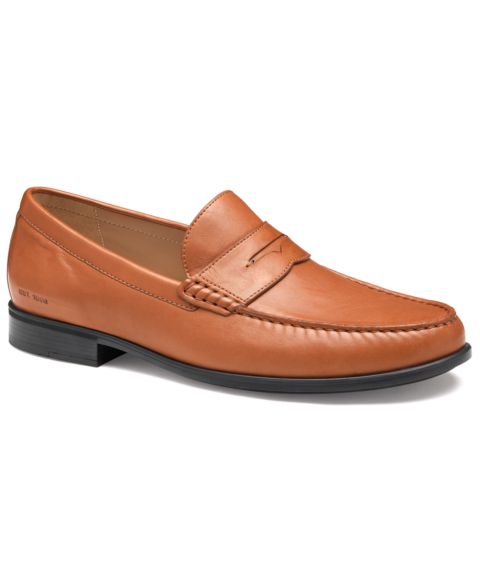 Мужские туфли Johnston & Murphy Harrison Penny Slip-On Round Toe, цвет: Коньячный кожаный