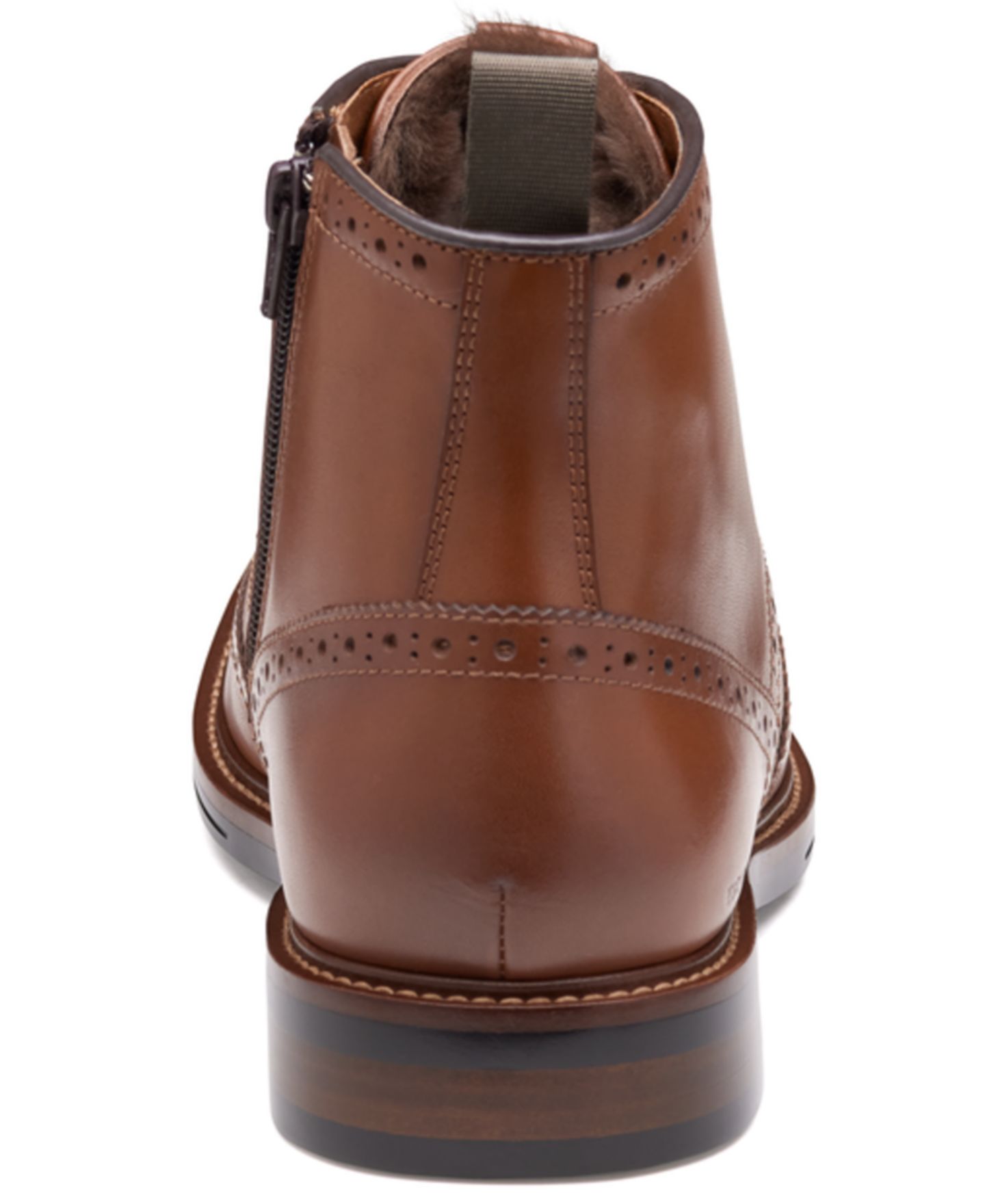Мужские ботинки Johnston & Murphy XC+ Durham Embossed Leather Brogue Detail Wingtip Shearling Waterproof, цвет: Коньячный — фото 3